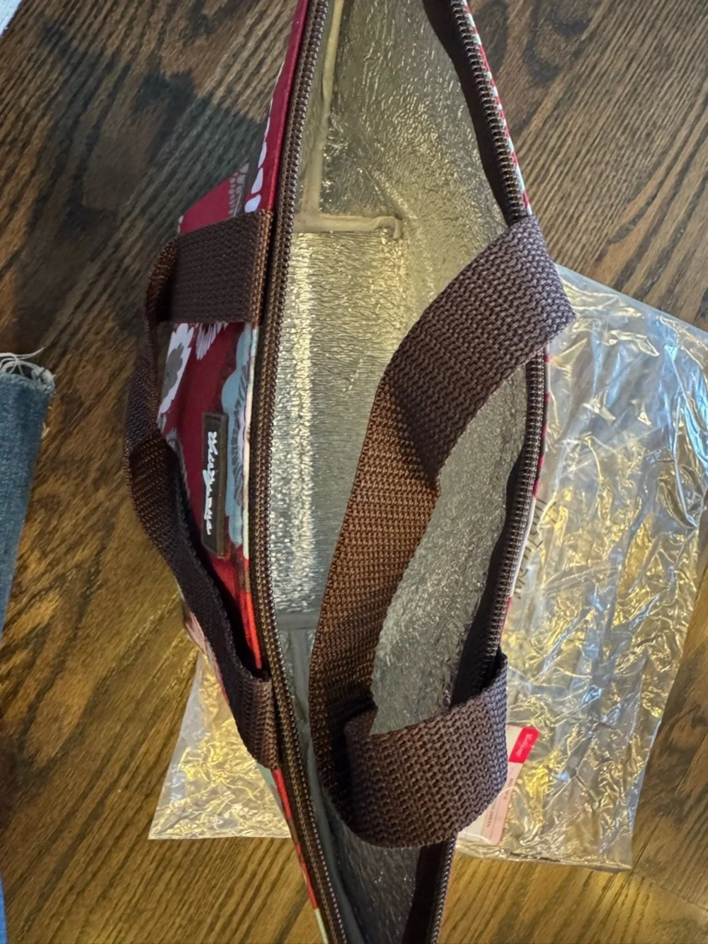 thirty-one Red Floral Insulated Tote